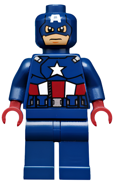 Минифигурка Lego Captain America - Dark Blue Suit, Dark Red Hands, Mask sh014